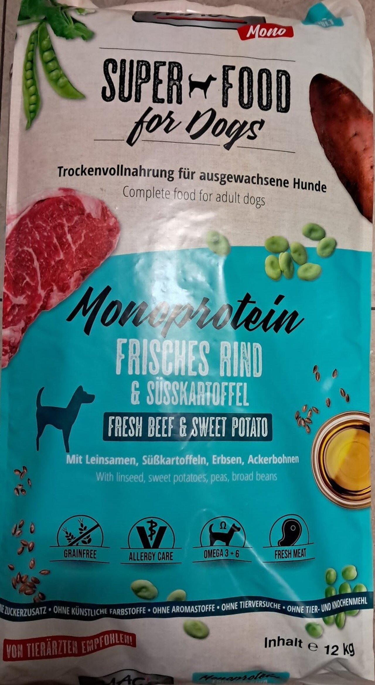SUPER FOOD for Dogs - Monoprotein - Frisches Rind & Süßkartoffeln