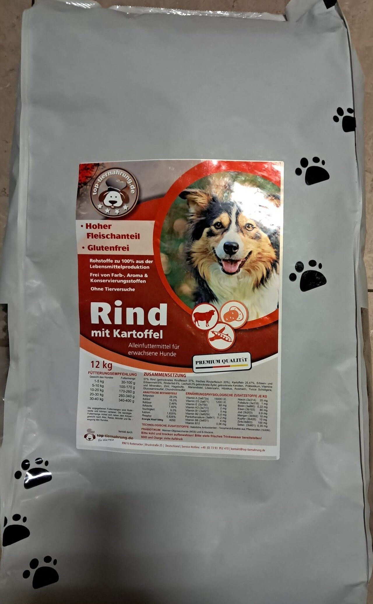 Rind mit Kartoffel - für erwachsene Hunde